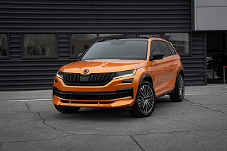 Юбка (накладка) переднего бампера для Skoda Kodiaq (2016-2021) Под покраску