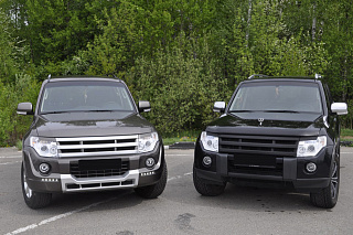 Накладка Broomer Design переднего бампера Mitsubishi Pajero IV 4 (2011-2015)