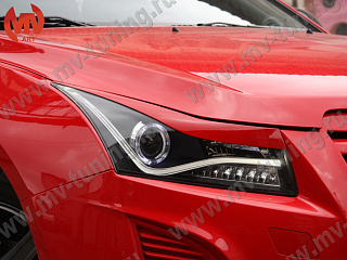 Реснички на фары Chevrolet Cruze var №2 (2008-2014) + УСТАНОВОЧНЫЙ КОМПЛЕКТ